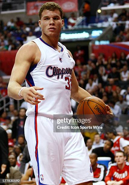 Los Angeles, CA Los Angeles Clippers power forward Blake Griffin reacts after a foul call at the Staples Center on October 27, 2010 in Los Angeles,...