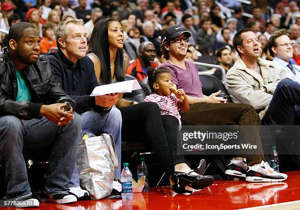 Los Angeles, CA Los Angeles Sparks forward and wife of Denver Nuggets power forward Shelden Williams, Candace Parker, sits courtside with her...