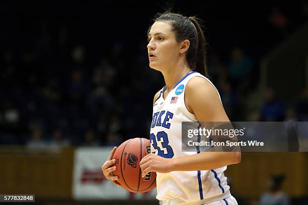 Duke's Haley Peters. The Duke University Blue Devils played the DePaul University Blue Demons in an NCAA Division I Women's Basketball Tournament...