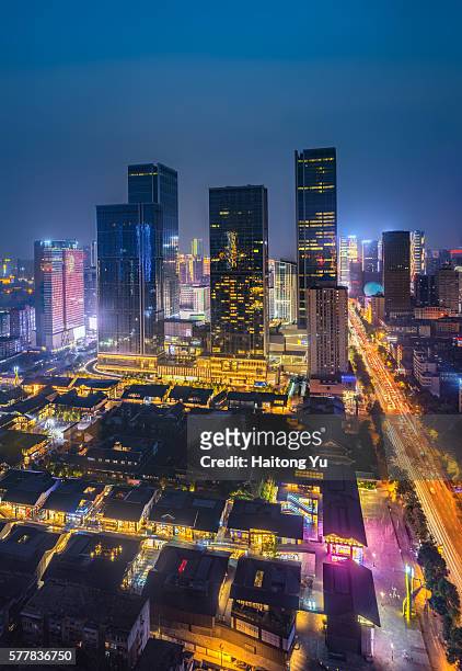 skyline of chengdu, sichuan province, china - chengdu skyline stock pictures, royalty-free photos & images