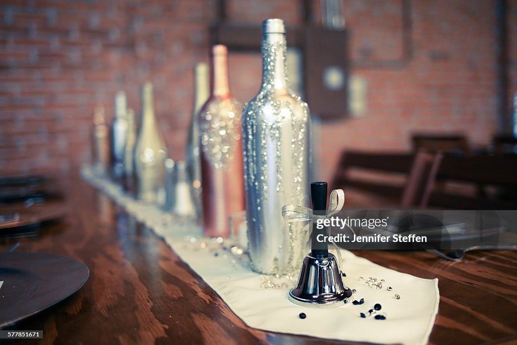 Neutral colored painted bottles