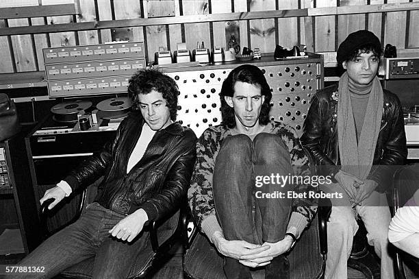 Martin Rev and Alan Vega of Suicide working with Ric Ocasek of The Cars on their second record at the Power Station in New York City on January 12,...