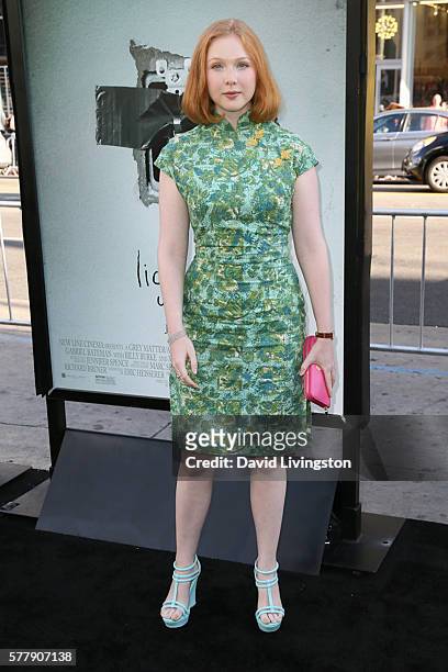 Actress Molly Quinn arrives at the premiere of New Line Cinema's "Lights Out" at the TCL Chinese Theatre on July 19, 2016 in Hollywood, California.