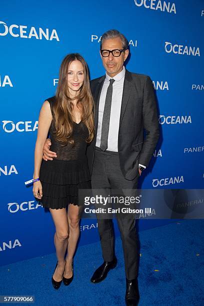 Dancer Emilie Livingston and actor Jeff Goldblum attend Oceana: Sting Under The Stars on July 19, 2016 in Los Angeles, California.