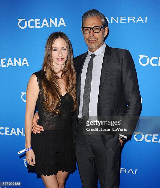 Actor Jeff Goldblum and wife Emilie Livingston attend Oceana: Sting Under the Stars on July 18, 2016 in Los Angeles, California.
