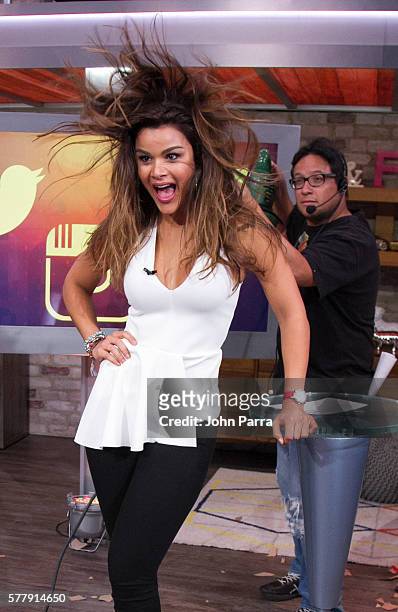 Clarissa Molina on the set of Univision's "El Gordo y la Flaca" at Univision Studios on July 19, 2016 in Miami, Florida.