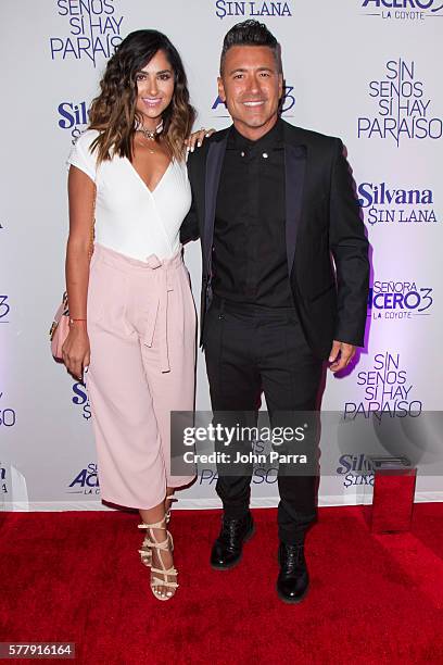 Karla Birbragher and Jorge Bernal attend premiere of new Telemundo productions Silvana Sin Lana, Sin Senos Si Hay Paraiso and Senora Acero 3 La...