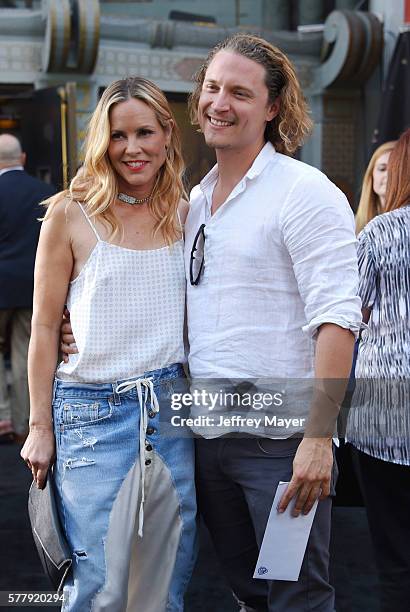 Actress Maria Bello and Elijah Allan-Blitz attend the premiere of New Line Cinema's 'Lights Out' at TCL Chinese Theatre on July 19, 2016 in...