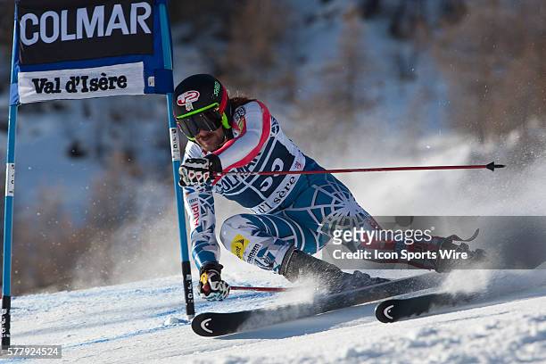 December 2010. NICKERSON Warner attacks a control gate whilst competing in the FIS alpine skiing world cup giant slalom race on the Bellevarde race...
