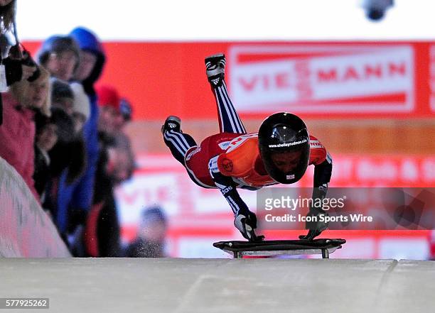 Shelley Rudman sliding for Great Britain, finishes in 2nd place at the Viessmann FIBT Skeleton World Cup Championships in Lake Placid, New York, USA.