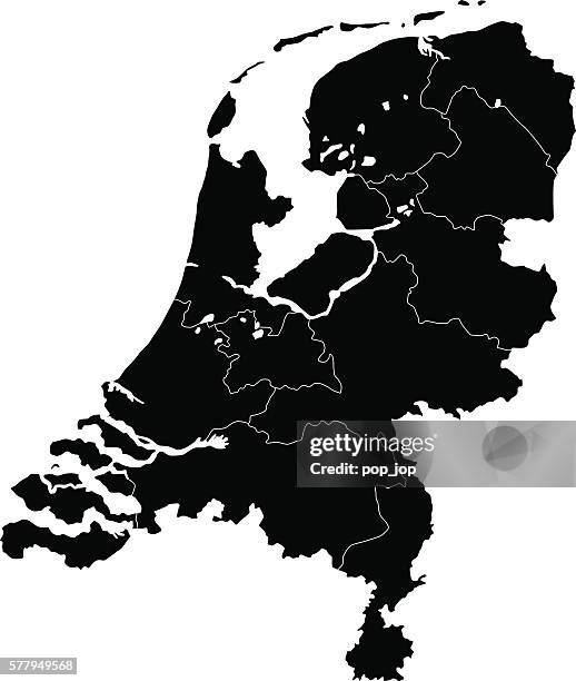 stockillustraties, clipart, cartoons en iconen met netherlands map - rotterdam