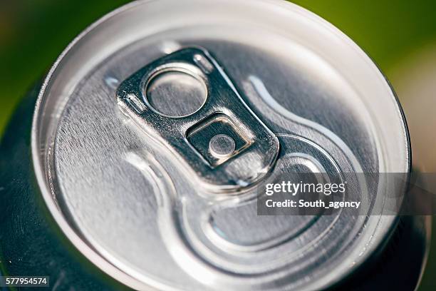 closed beer can pull tab - empty cans stock pictures, royalty-free photos & images