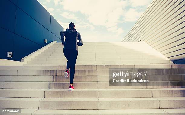 climbing up the stairs - stairs stock pictures, royalty-free photos & images