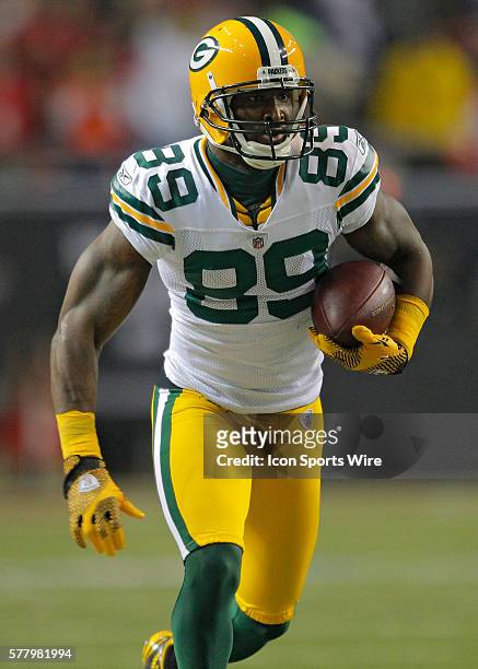 Green Bay Packers wide receiver James Jones in the Green Bay Packers 48-21 victory over the Atlanta Falcons in the NFC Divisional playoff at the...