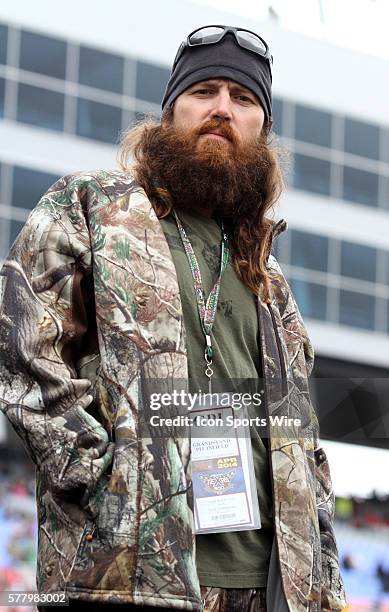 Jase Robertson of Duck Commander during introductions before the NASCAR Sprint Cup Series Duck Commander 500 at Texas Motor Speedway in Ft. Worth, TX.