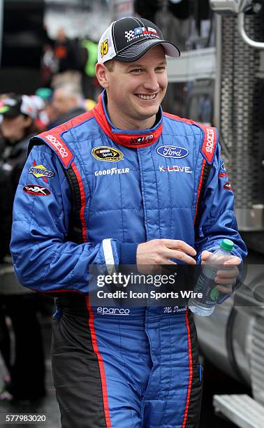 Michael McDowell during introductions before the NASCAR Sprint Cup Series Duck Commander 500 at Texas Motor Speedway in Ft. Worth, TX.