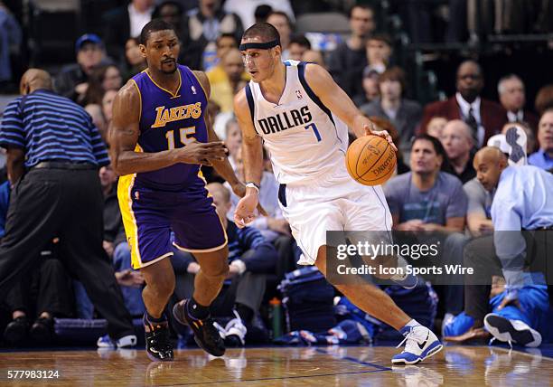 Dallas guard Sasha Pavlovic in an NBA game between the Los Angeles Lakers and the Dallas Mavericks at the American Airlines Center in Dallas, TX...