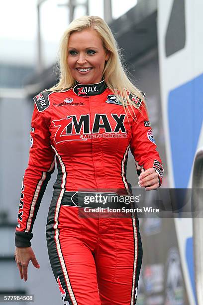 The ZMAX girl before the NASCAR Sprint Cup Series Duck Commander 500 at the Texas Motor Speedway in Fort Worth, Texas.