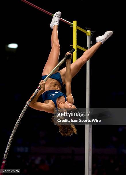 104th Millrose Games at Madison Square Garden: Number one in the world Brazilian super star Pole Vaulter Fabiana Murer makes her jump during...