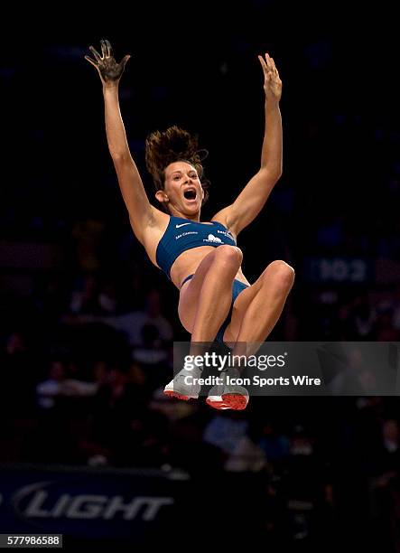 104th Millrose Games at Madison Square Garden: Number one in the world Brazilian super star Pole Vaulter Fabiana Murer makes her jump during...