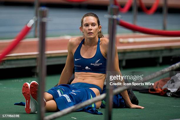 104th Millrose Games at Madison Square Garden: Number one in the world Brazilian super star Pole Vaulter Fabiana Murer before her jump during...