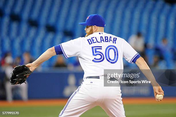 Toronto Blue Jays pitcher Steve Delabar enters the game to pitch in the nineth inning. The Toronto Blue Jays defeated the Houston Astros 7 - 3 at the...