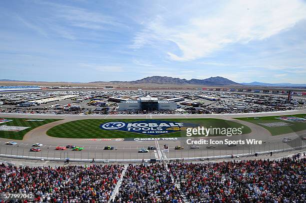 General view before the start of the race during the Sam's Town 300 NASCAR Nationwide Series race at Las Vegas Motor Speedway in Las Vegas, NV.