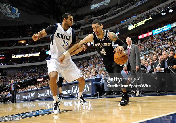 San Antonio Spurs guard Danny Green during an NBA game between the San Antonio Spurs and the Dallas Mavericks at the American Airlines Center in...