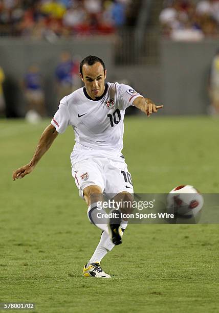 Attacker Landon Donovan during the first round match of the 2011 CONCACAF Gold Cup between the USA and Panama at Raymond James Stadium in Tampa Bay,...