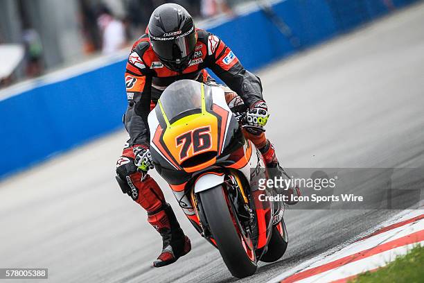 Loriz Baz of NGM Forward Racing in action during the third day of the first official MotoGP testing session held at Sepang International Circuit in...