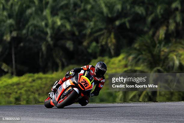 Loriz Baz of NGM Forward Racing in action during the second day of the first official MotoGP testing session held at Sepang International Circuit in...