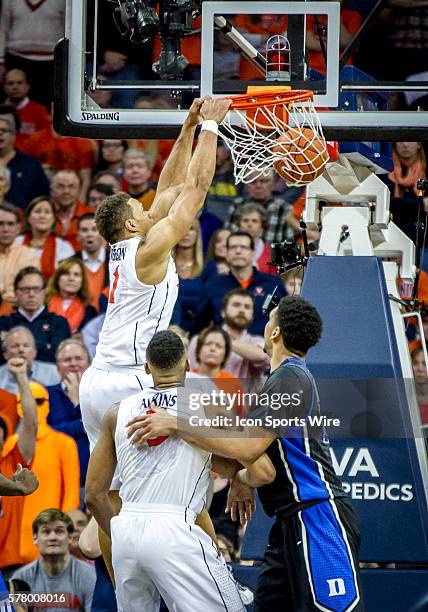 University of Virginia Cavaliers guard Justin Anderson in action against the Duke University Blue Devils. The Cavaliers fell to the Blue Devils 69-63...