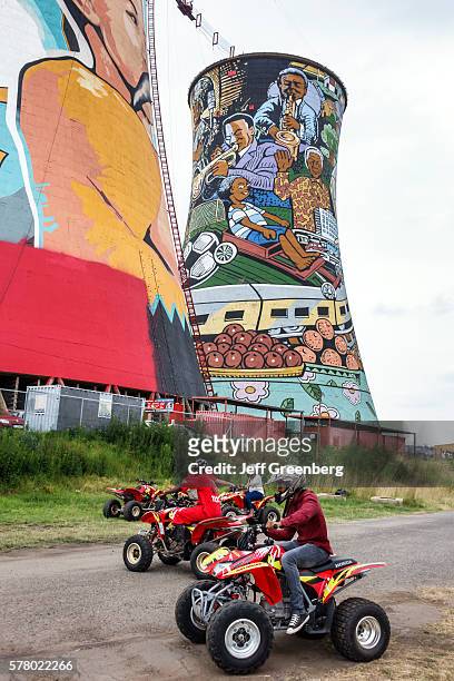South Africa Johannesburg Soweto Orlando Cooling Towers Sky riders Bungee Jumping repurposed giant mural ATV's ATV riding.