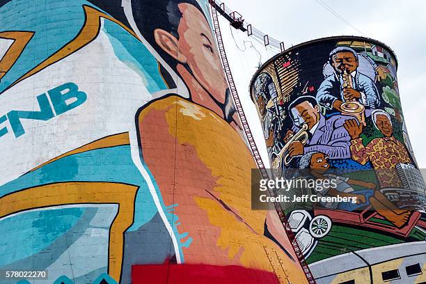 South Africa Johannesburg Soweto Orlando Cooling Towers Sky riders Bungee Jumping repurposed giant mural.