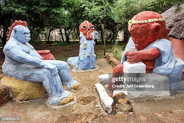 South Africa Johannesburg Soweto Kwa-Khaya Lendaba Credo Mutwa Cultural Village sculptures.