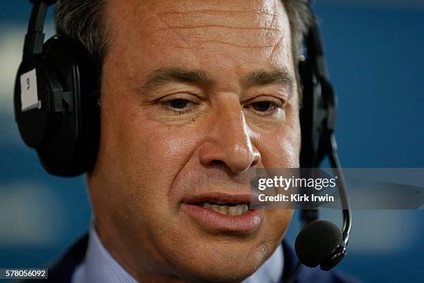 David Frum talk swith Pete Dominick, host of Stand Up! with Pete Dominick on SiriusXM, about Fox News while appearing on his show at Quicken Loans...