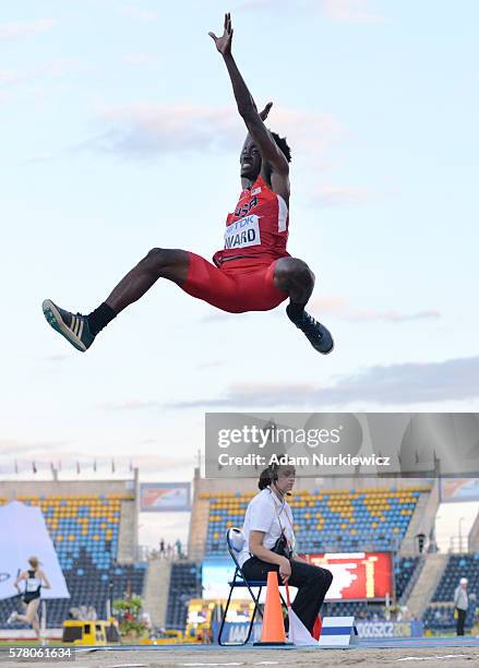 Ja'mari Ward from USA competes in Men's long jump during the IAAF World U20 Championships at the Zawisza Stadium on July 20, 2016 in Bydgoszcz,...