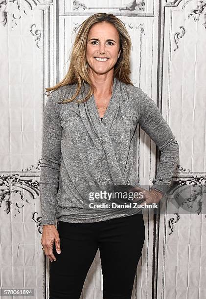 Soccer Hall of Fame Inductee Brandi Chastain attends AOL Build to discuss the Olympic Games at AOL HQ on July 20, 2016 in New York City.