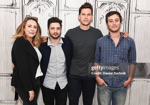 Talia Balsam, Julian Branciforte, Tom Lipinski and John Magaro attend AOL Build to discuss the film 'Don't Worry Baby' at AOL HQ on July 20, 2016 in...