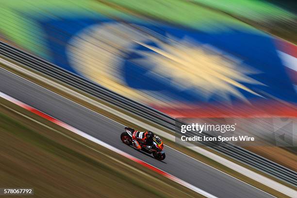 Loriz Baz of NGM Forward Racing in action during the first day of the second official MotoGP testing session held at Sepang International Circuit in...