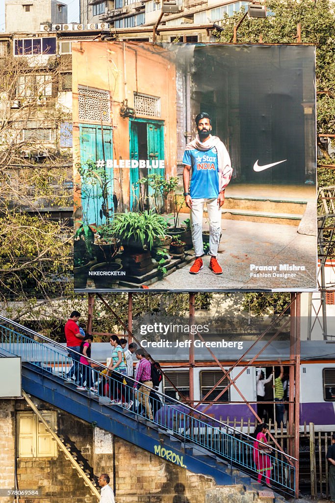 Charni Railway Station billboard advertisement Nike
