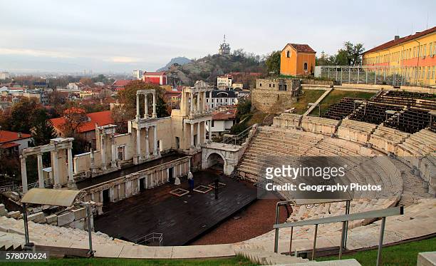 Roman Amphitheatre in Plovdiv, Bulgaria, eastern Europe.