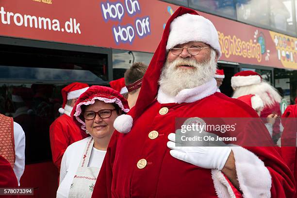Santa Claus's from around the world gather this week at The World Santa Claus Congress in Copenhagen, Denma0rk, on July 18, 2016. On the photo they...