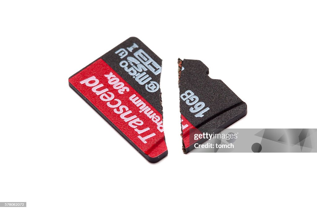 Roto trascender tarjeta micro SD