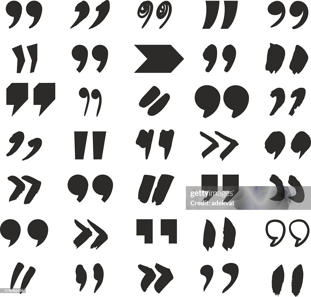 Quote Sign Shape Quote Sign Vector Set High-Res Vector Graphic - Getty Images