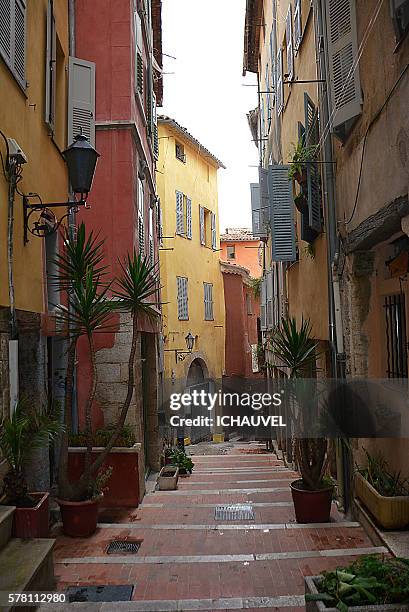 street of grasse france - grasse stock pictures, royalty-free photos & images