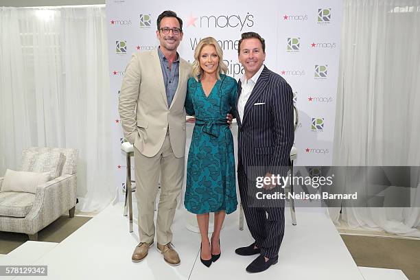 Style consultant Lawrence Zarian, Kelly Ripa and Macy's Chief Merchandising Officer,Tim Baxter attend the Kelly Ripa Home Collection for Macy's...