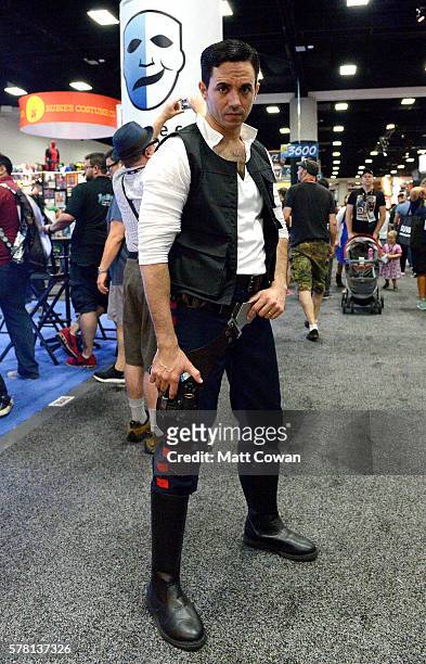 Han Solo cosplayer attends Comic-Con International 2016 preview night on July 20, 2016 in San Diego, California.