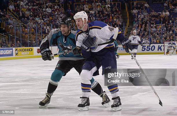 Of the St. Louis Blues of the San Jose Sharks during game 1 of the western conference playoffs against the St. Louis Blues San Jose Sharks at the...