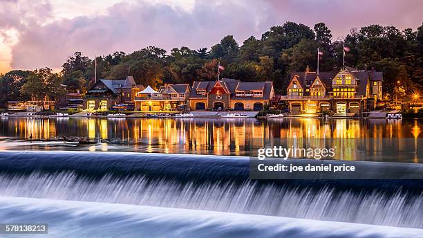 boat houses, philadelphia, pennsylvania, america - philadelphia pennsylvania bildbanksfoton och bilder